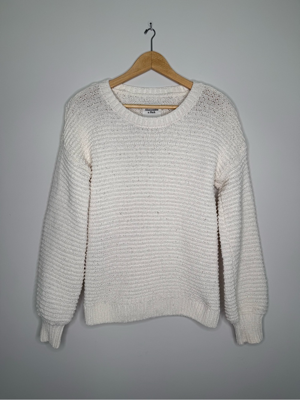 Abercrombie & Fitch Cream Chenille Knit Sweater S